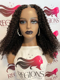 V-Part Kinky Curly, 20 Inch 180% density, 1B Color