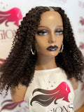 V-Part Kinky Curly, 20 Inch 180% density, 1B Color